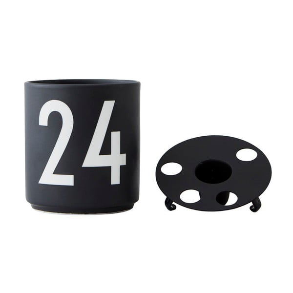 Czarny porcelanowy świecznik Design Letters-image-2