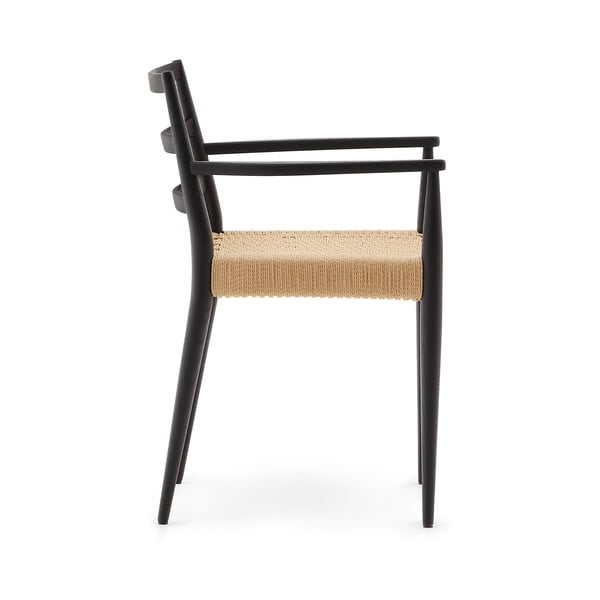 Czarno-naturalne krzesła z litego drewna dębowego zestaw 2 szt. Analy – Kave Home-image-3