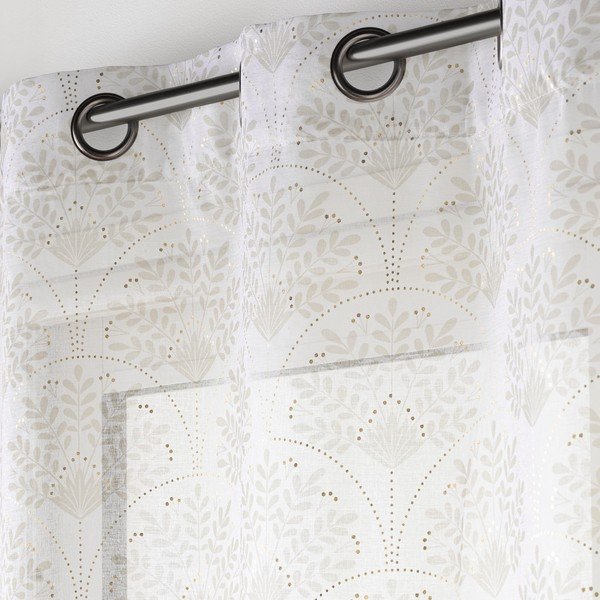 Biało-beżowa firanka 140x280 cm Majestia – douceur d'intérieur