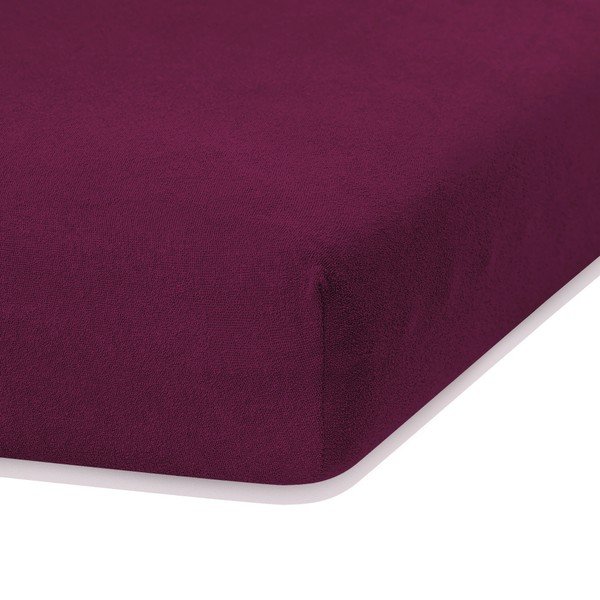 Bordowe elastyczne prześcieradło dwuosobowe AmeliaHome Ruby Dark Cherry, 180-200x200 cm-image-1