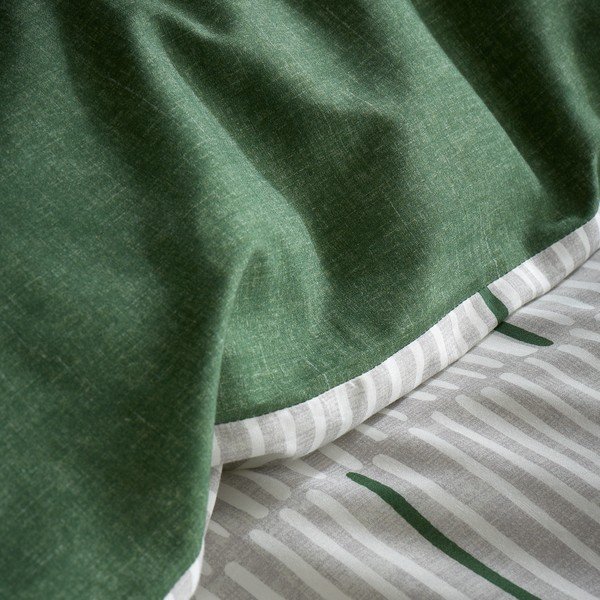 Zielona/szara bawełniana pościel jednoosobowa 135x200 cm Camden Stripe – Content by Terence Conran-image-4