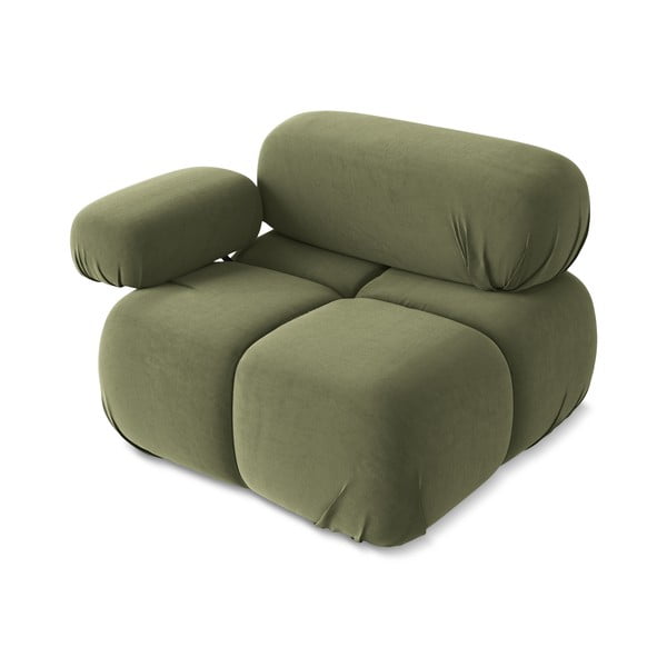 Jasnozielony aksamitny moduł sofy (lewostronny) Lokua – Makamii-image-3