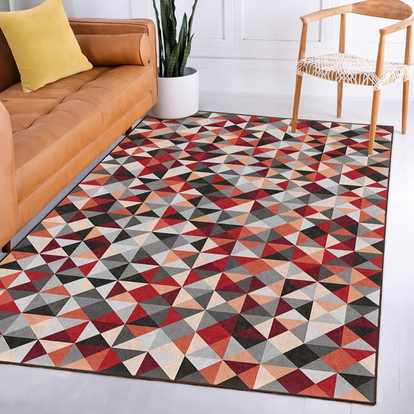Czerwono-szary dywan odpowiedni do prania 120x180 cm Ignite – Mila Home-image-4