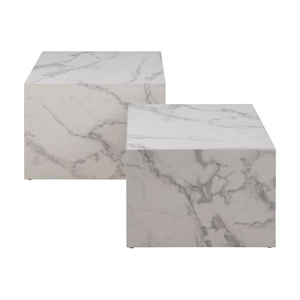 Białe stoliki w dekorze marmuru zestaw 2 szt. 58x58 cm Dice – Actona-image-4