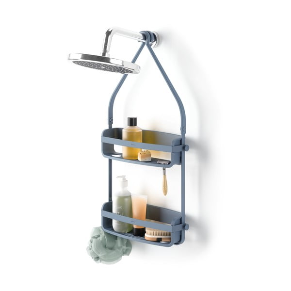 Niebieska wisząca plastikowa półka łazienkowa Flex – Umbra