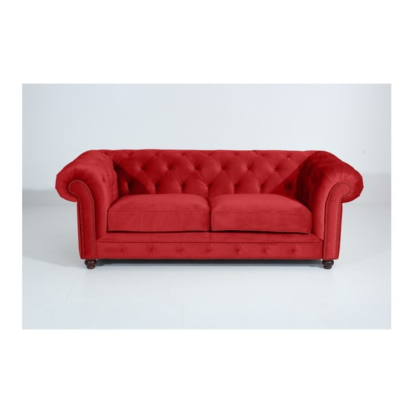 Czerwona sofa Max Winzer Orleans Velvet, 216 cm