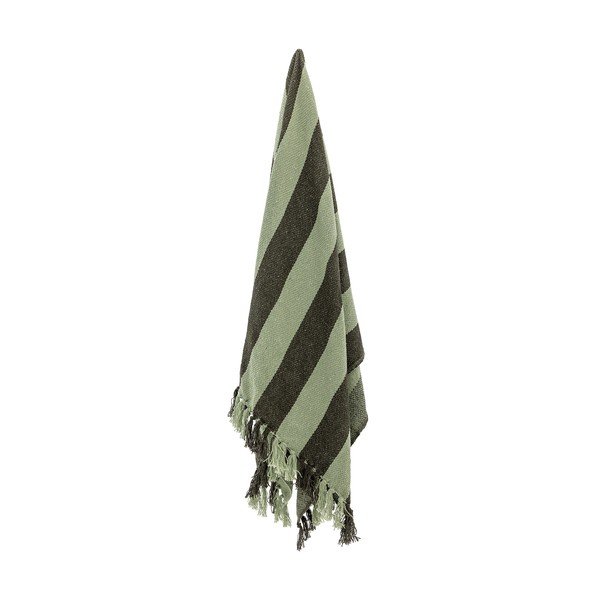 Zielony koc z bawełny z recyklingu 130x160 cm Frello – Bloomingville-image-2