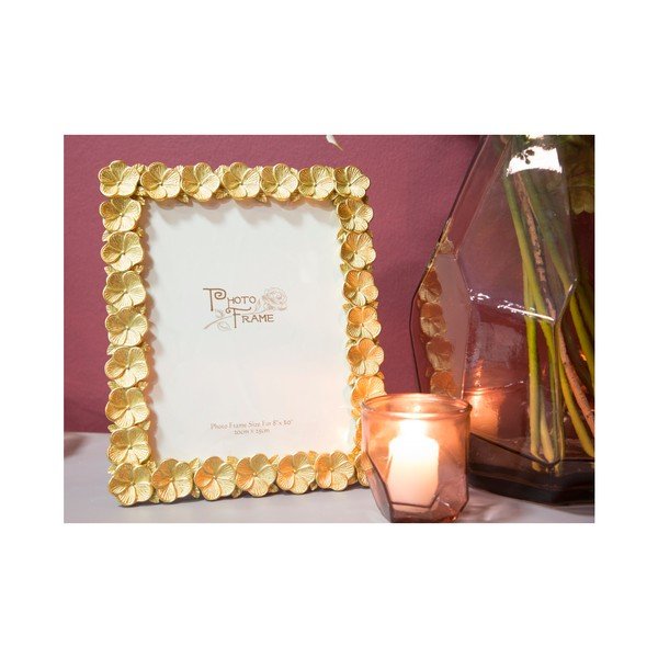 Żółta ramka na zdjęcia z żywicy Mauro Ferretti Flower Glam, 25x30,8 cm-image-2