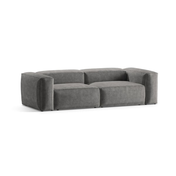 Jasnoszara sztruksowa sofa 264 cm Bergamo – Cosmopolitan Design-image-2