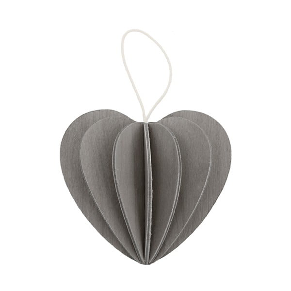 Składana pocztówka Heart Grey, 4.5 cm