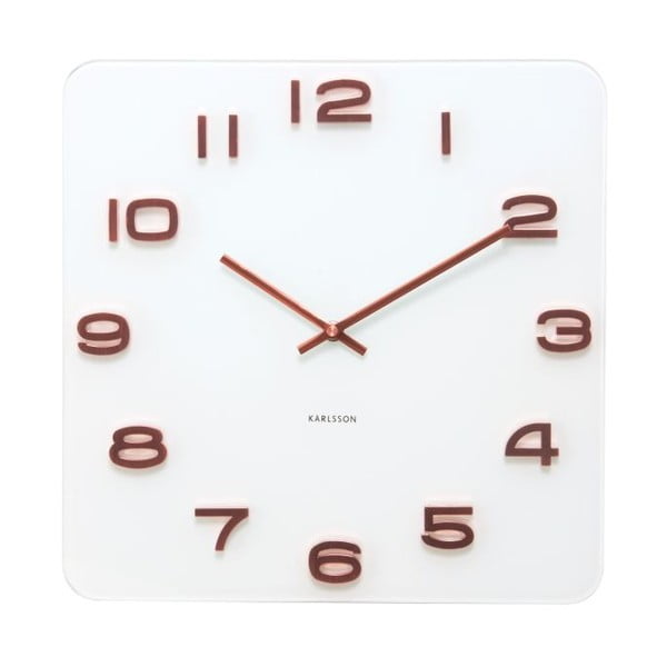 Zegar kwadratowy Present Time Vintage Copper Numbers