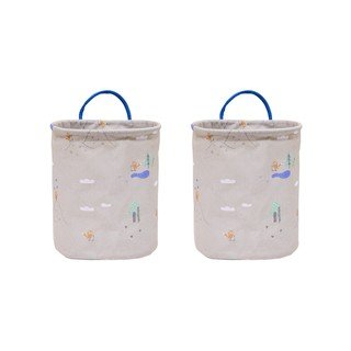Beżowe tekstylne dziecięce kosze na zabawki 2 szt. ø 18x22 cm Foxy – OYOY Mini