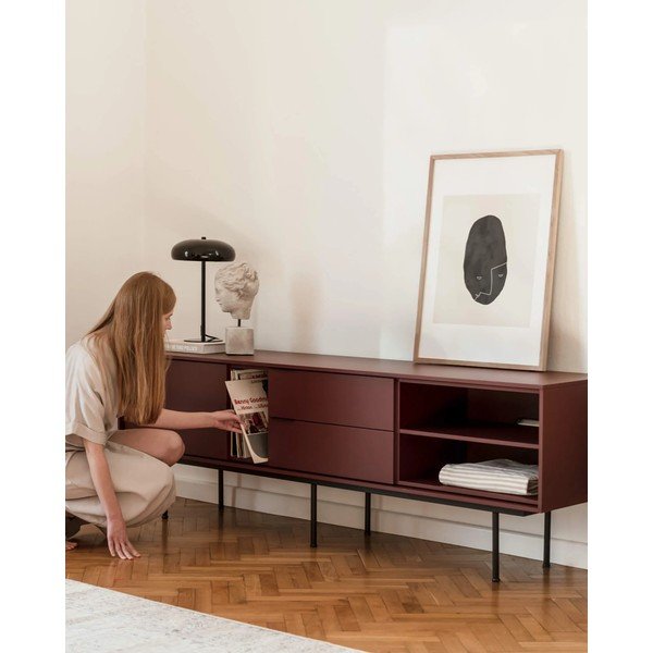 Bordowa szafka pod TV 189x61x42 cm Mod – noo.ma-image-1