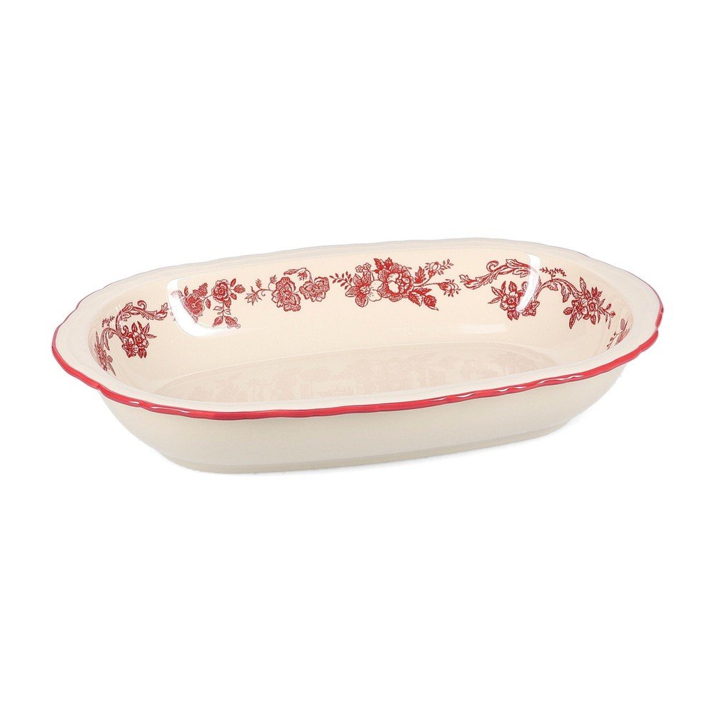 Bordowy/w kolorze kości słoniowej porcelanowy talerz do serwowania Cyril – S|P Collection