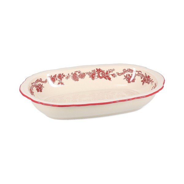 Bordowy/w kolorze kości słoniowej porcelanowy talerz do serwowania Cyril – S|P Collection