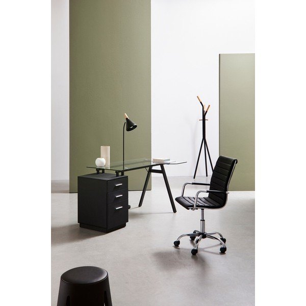 Czarne krzesło biurowe z imitacji skóry Perth – Yes Everyday-image-1