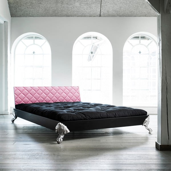 Łóżko Karup Eagle Black/Pink,  140x200 cm
