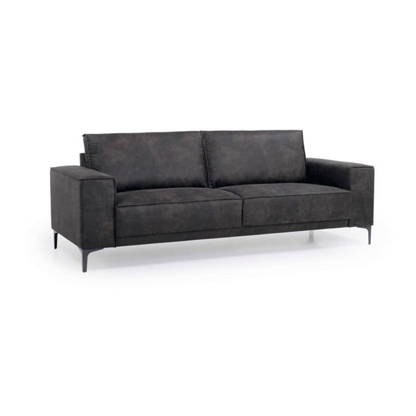 Antracytowa sofa z imitacji skóry 224 cm Copenhagen – Scandic-image-2