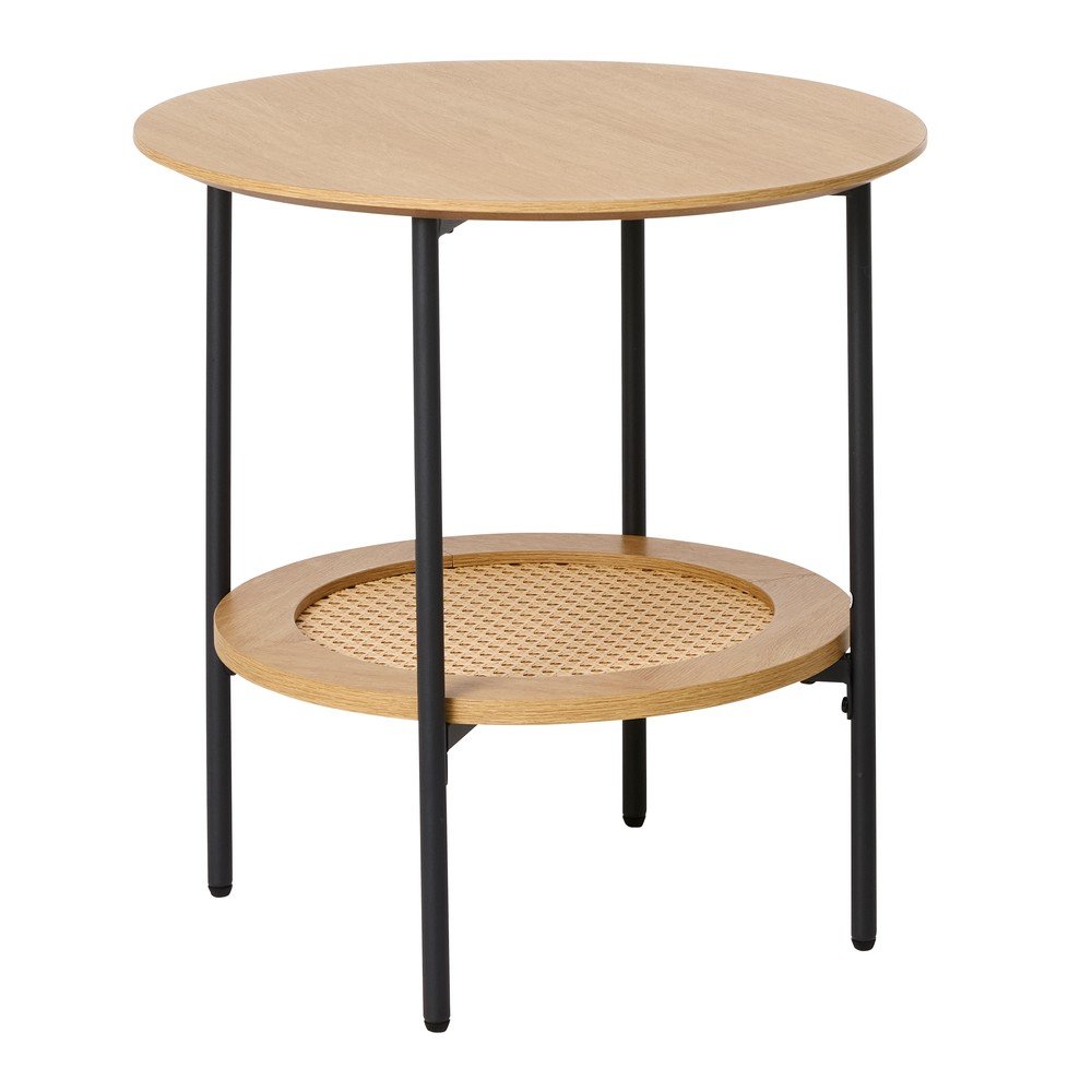 Okrągły stolik w dekorze dębu ø 50 cm Pensacola – Unique Furniture
