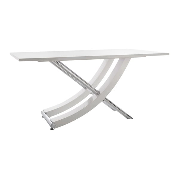 Biały stół z połyskiem Støraa Carl, 90x160 cm