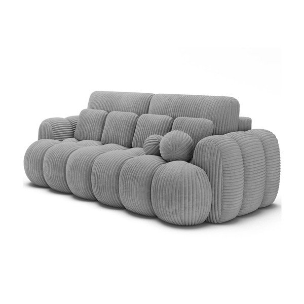 Szara sztruksowa rozkładana sofa 256 cm Cotonn – ELTAP-image-2