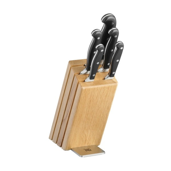 Zestaw 6 noży ze stojakiem z drewna dębowego WMF