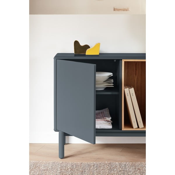 Ciemnoszara niska komoda 137x76 cm Corvo – Teulat-image-1