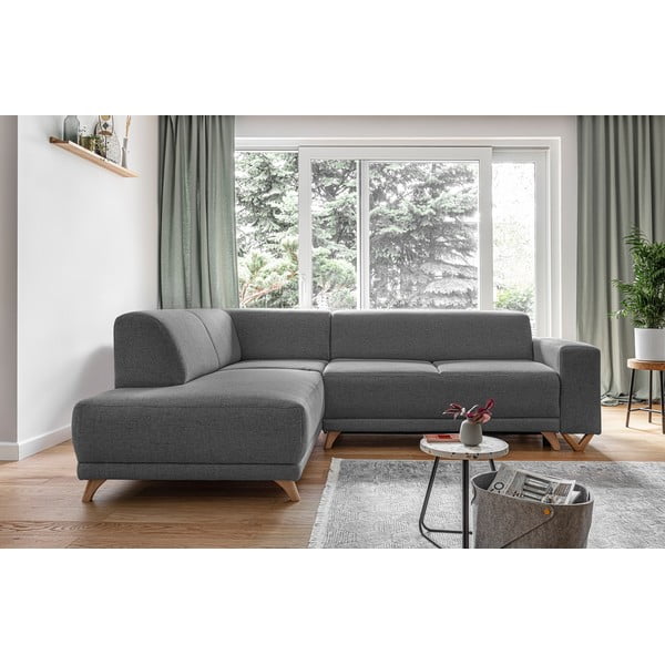 Szary rozkładany/ze schowkiem narożnik (lewostronny/w kształcie litery L) Classy Sophie – Miuform-image-1