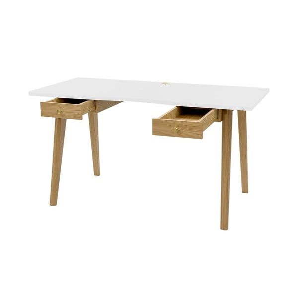 Biurko w dekorze dębu 70x140 cm Nice – Woodman-image-2