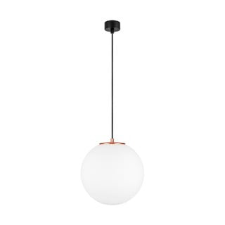 Biała lampa wisząca z miedzianą obwódką Sotto Luce TSUKI L