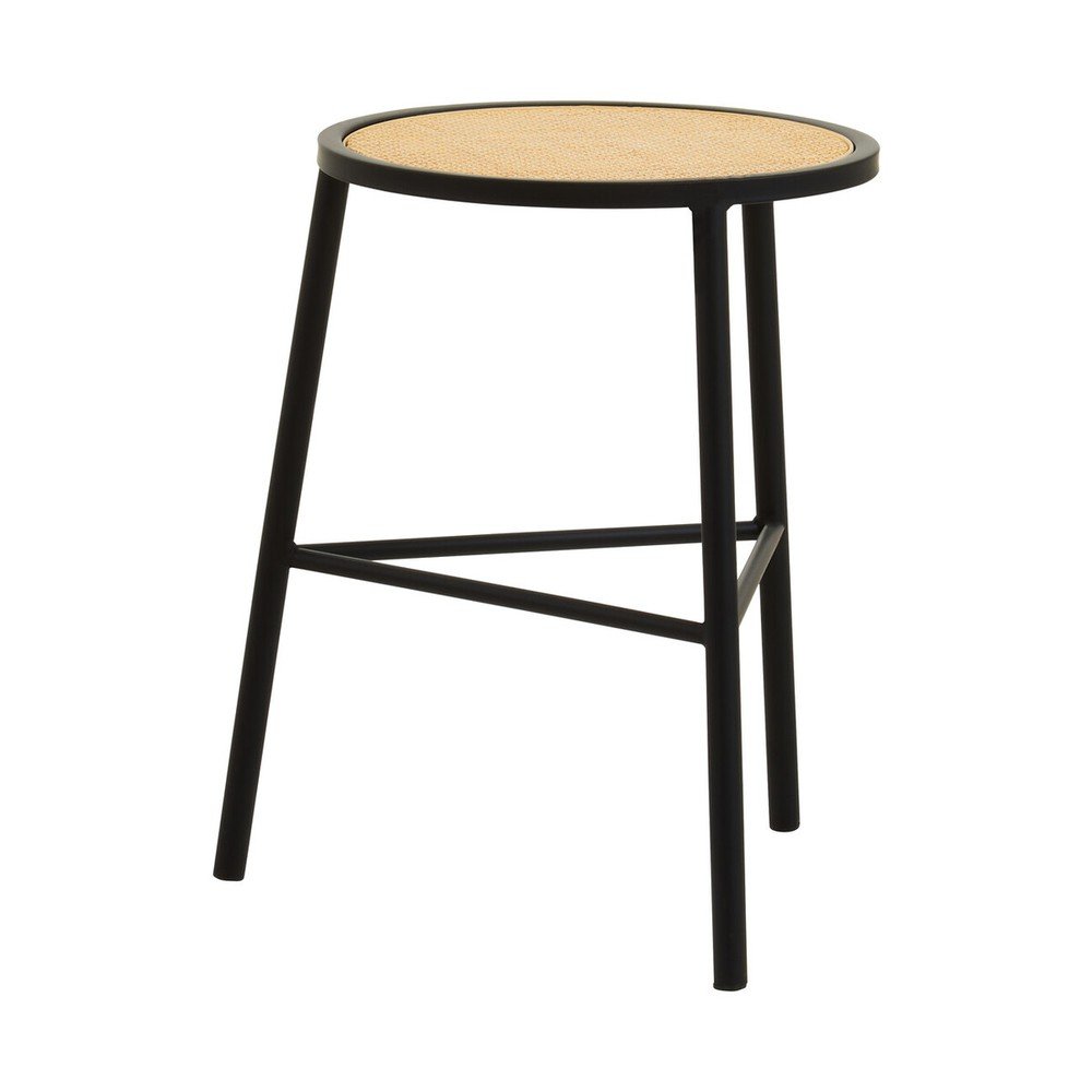 Czarny/w naturalnym kolorze rattanowy stołek Depok – Premier Housewares