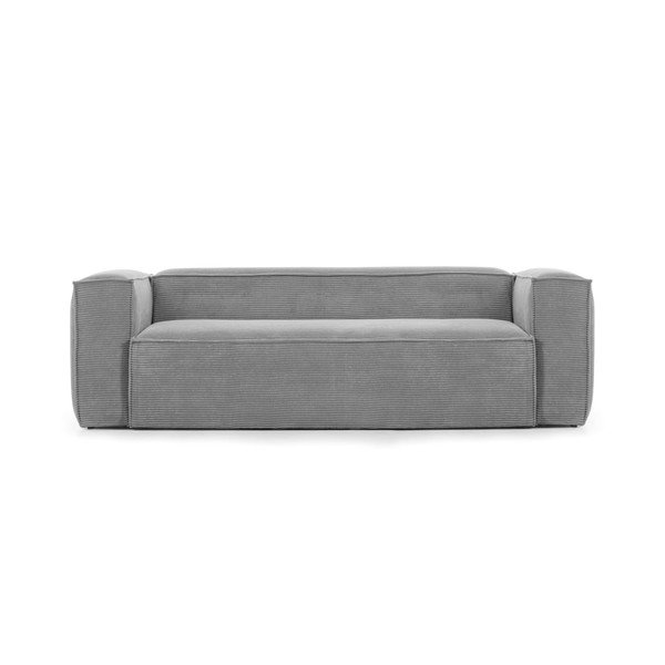 Szara sztruksowa sofa 240 cm Blok – Kave Home