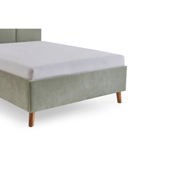 Jasnozielone tapicerowane łóżko dwuosobowe ze stelażem 140x200 cm Piano – Meise Möbel-image-3