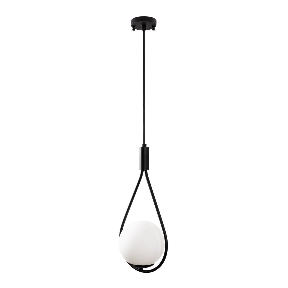 Czarna lampa wisząca ze szklanym kloszem Sessiz – Opviq lights