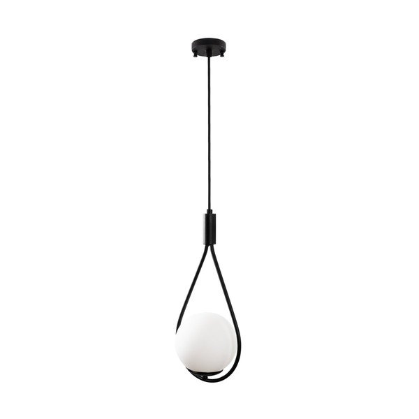 Czarna lampa wisząca ze szklanym kloszem Sessiz – Opviq lights