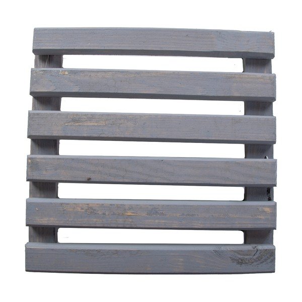 Szara drewniana podstawka pod doniczkę na kółkach Esschert Design, 29x29 cm-image-3