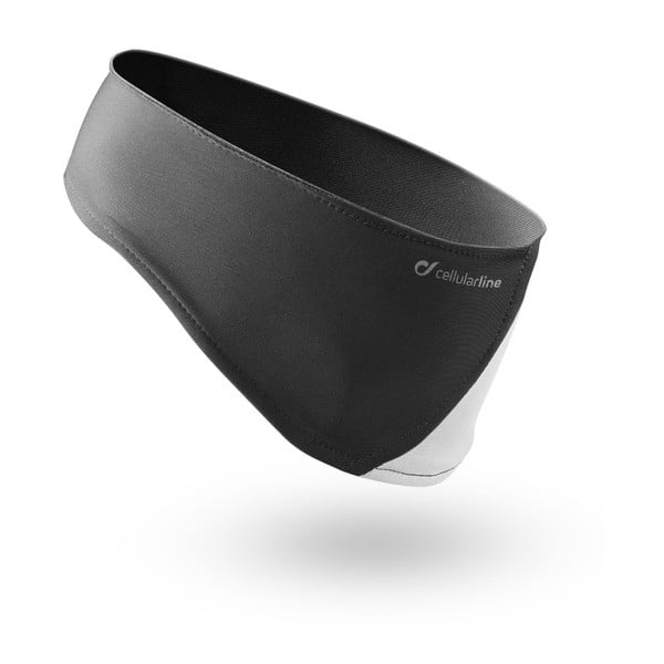 Czarna opaska sportowa ze zintegrowanymi słuchawkami stereo Cellularline EARBAND