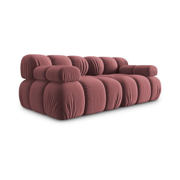 Różowa aksamitna sofa 188 cm Bellis – Micadoni Home-image-3