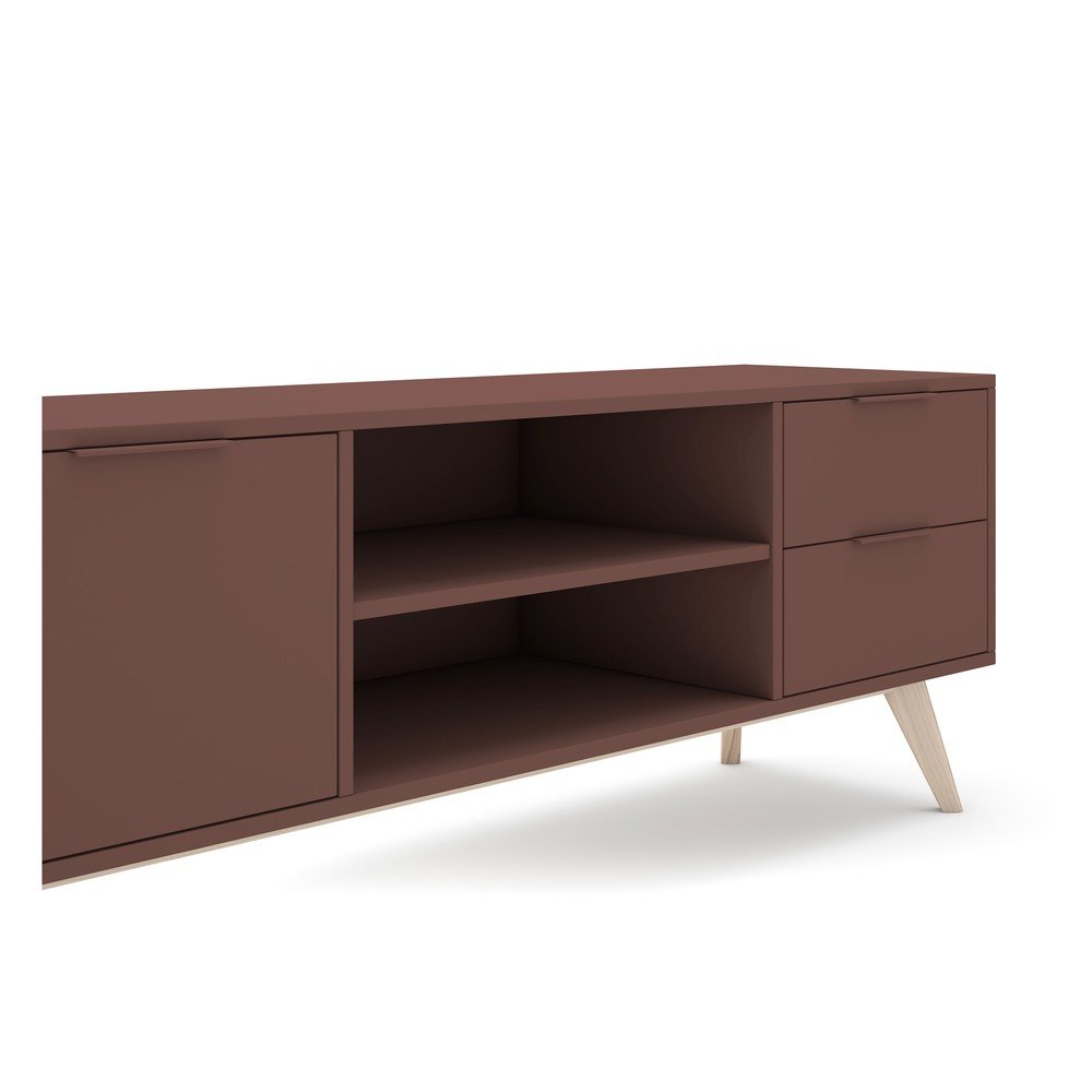 Szafka pod TV z matowym wykończeniem w kolorze terakoty 180x53x40 cm Campus – Marckeric (zdjęcie 9)