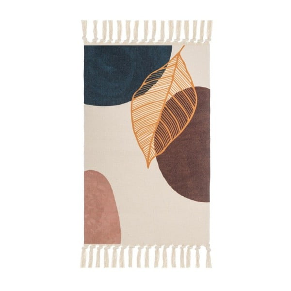 Kremowy dywan z mieszanki bawełny odpowiedni do prania 50x80 cm – Casa Selección