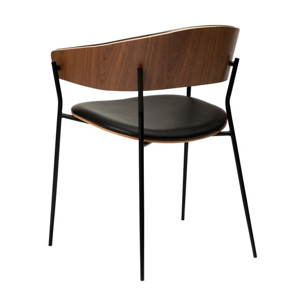 Czarny/w ciemnym naturalnym kolorze fotel jadalniany z podłokietnikami Crib – DAN-FORM Denmark-image-4