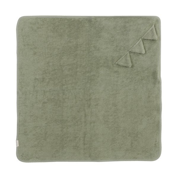 Zielony bawełniany ręcznik dziecięcy z kapturem 75x75 cm Dinosaur – Kindsgut-image-1