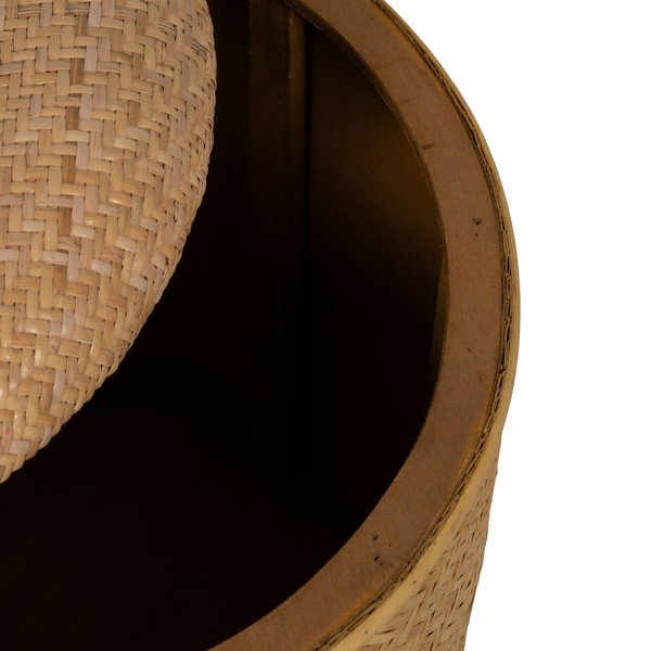 Pleciony puf w naturalnym kolorze Rattan – Ixia-image-3