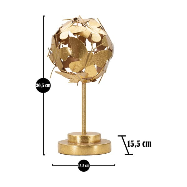 Metalowa figurka w dekorze w kolorze złota Mauro Ferretti Butterfly-image-2