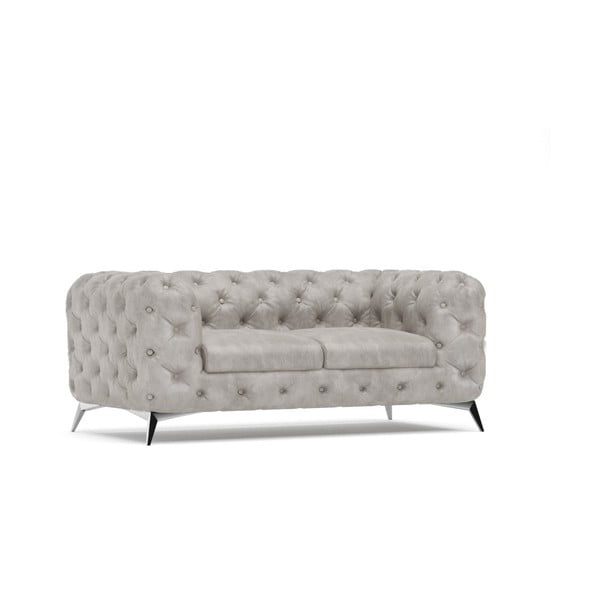 Jasnoszara aksamitna sofa 185 cm Chelsea – Ropez