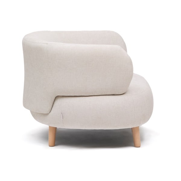 Beżowy fotel z tkaniny szenilowej Luisa – Kave Home-image-3