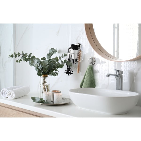 Samoprzylepny metalowy uchwyt na suszarkę do włosów Bestlock Bath – Compactor-image-3