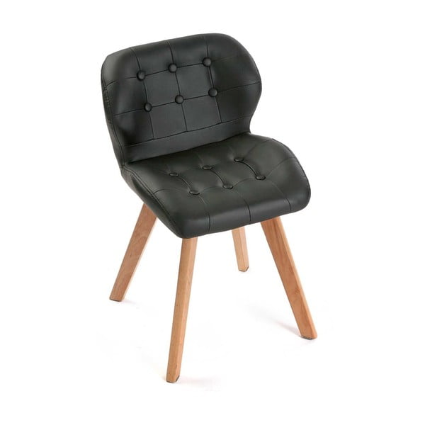 Czarne krzesło z imitacji skóry Versa Galway