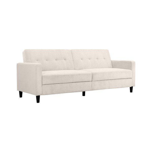 Biała sztruksowa rozkładana sofa 82 cm Hartford – Støraa