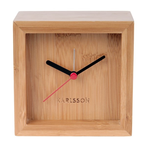 Bambusowy zegar stołowy Karlsson Franky, szer. 10 cm